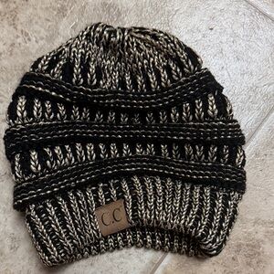 CC Black and Gold Knit Beanie